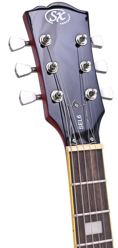 SX SEL6FOTRD Semicaja Transparent Red Guitarra Eléctrica 3