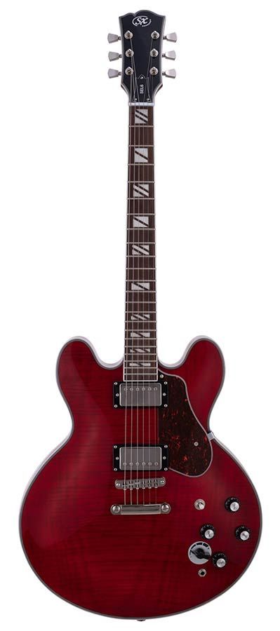 SX SEL6CTRD Archtop Transparent Red Guitarra Eléctrica 2