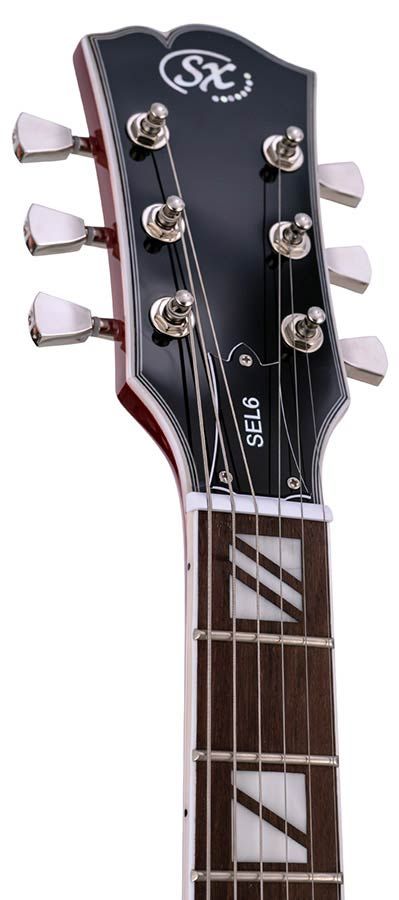 SX SEL6CTRD Archtop Transparent Red Guitarra Eléctrica 4
