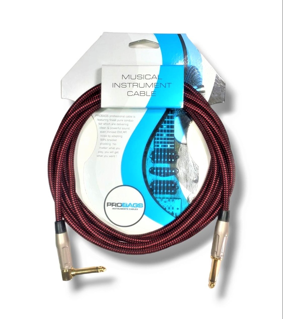 PROBAGS FAL-3-BK&RD CABLE JACK-JACK ACODADO 3 Mtr COLOR