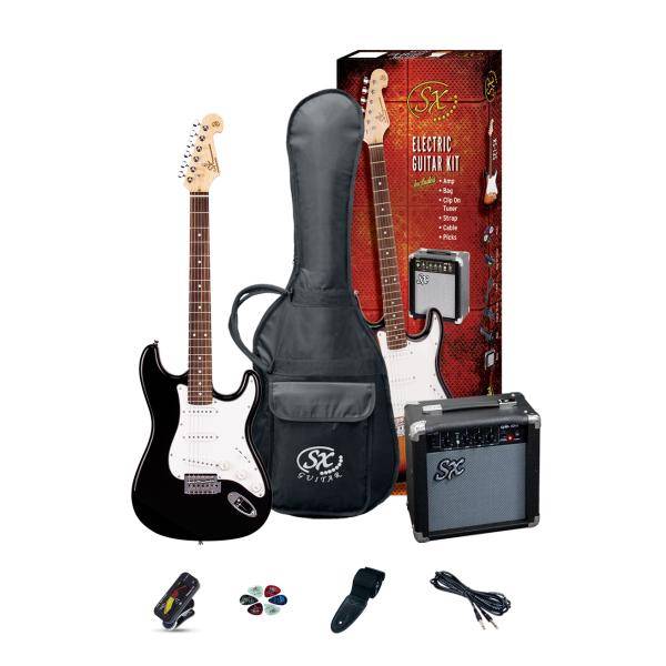 SX SE1 Pack Guitarra electrica strato Black