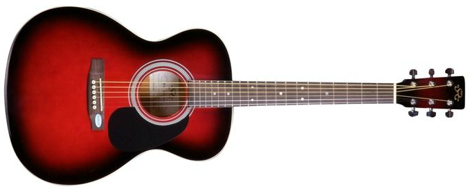 SX OM170RDS Guitarra Acústica Red Burst