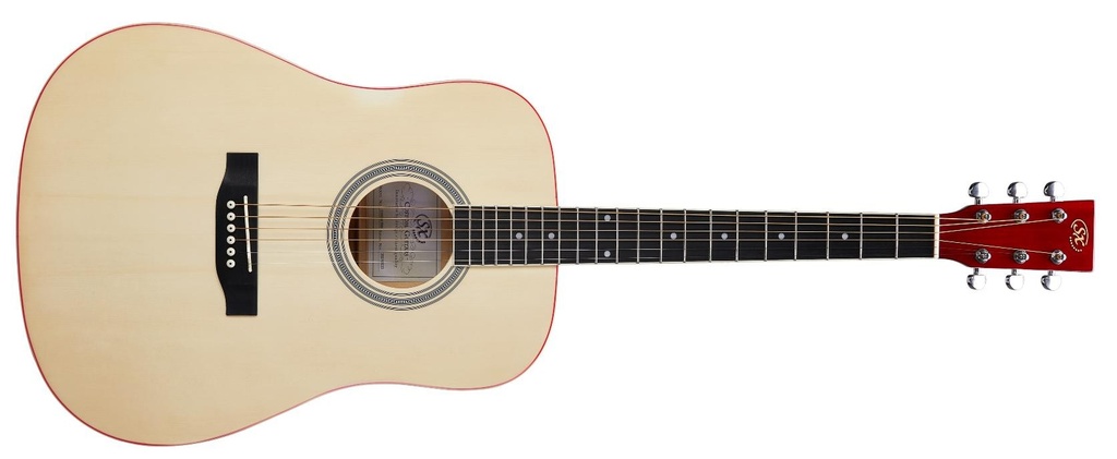 SX SD204TRD Trans Guitarra Acústica Red