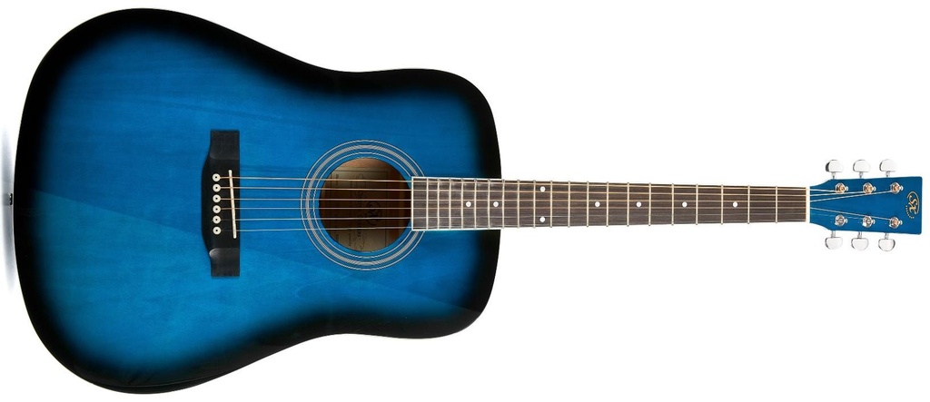 SX SD104GBUS Guitarra Acústica Azul Acabado Brillo