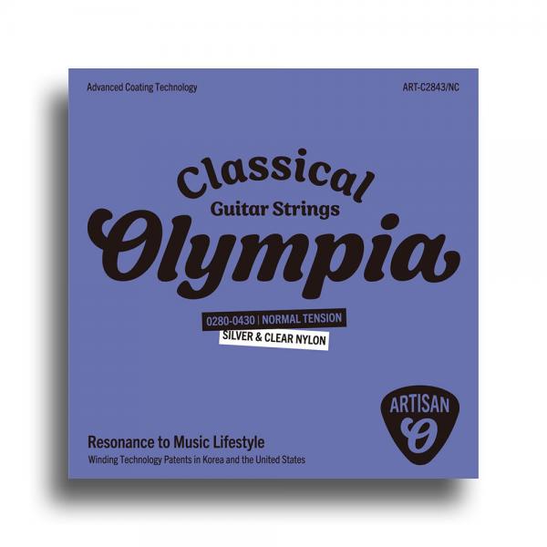 Olympia Artisan Classical Guitar Coated Strings, Silver&Clear Nylon, Normal Tension