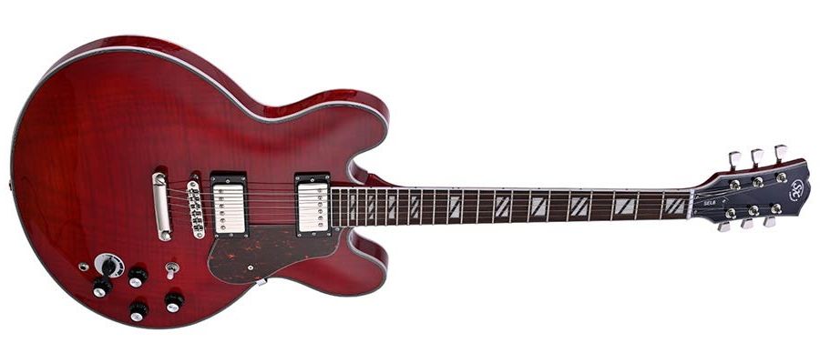 SX SEL6CTRD Archtop Transparent Red Guitarra Eléctrica