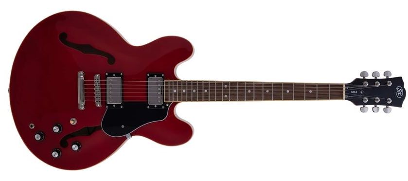 SX SEL6TRD Semicaja Transparent Red Guitarra Eléctrica
