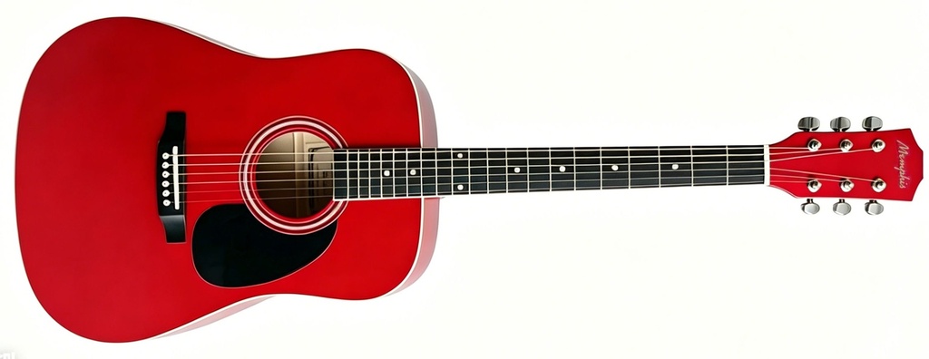 Memphis FT904RD Guitarra Acústica Roja
