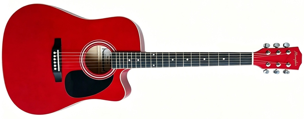 Memphis FTC904RD Cutaway Guitarra Acústica Roja
