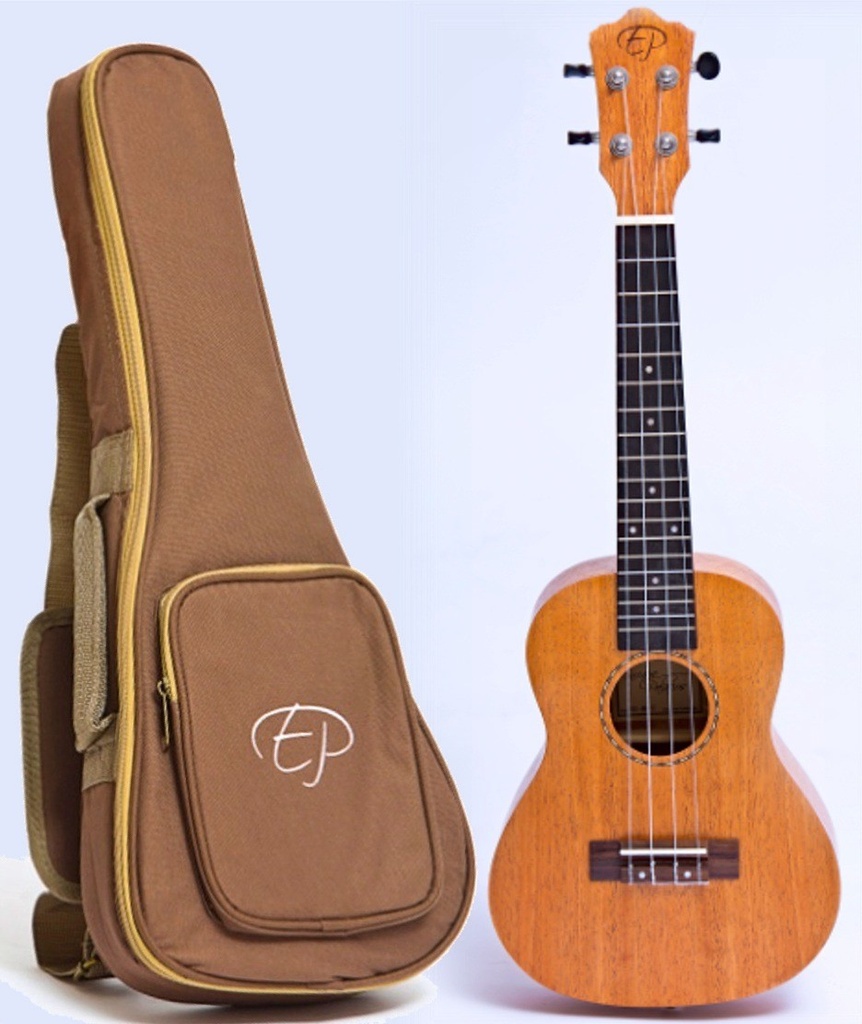 E. Palacios KUMHC Ukelele Concierto Mahogany + Funda Acolchada
