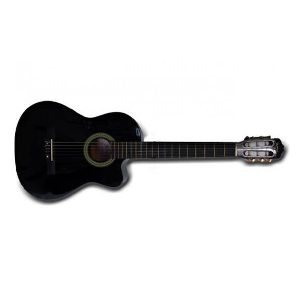 Memphis 951CBK Guitarra Clásica Negra Cutway