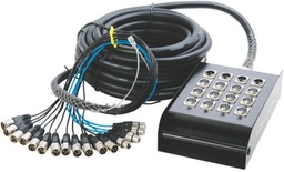 [P245-SNK12450V2] On Stage SNK12450V2 Cajetín de Escenario XLR de 12 x 4 en escenario, negro, 50 pies