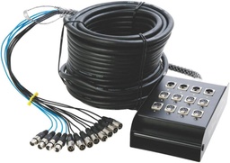 [P245-SNK84100V2] On Stage SNK84100V2 Cajetín de escenario XLR de 8 x 4, negro, 100 pies